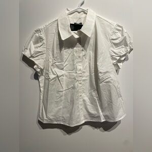 Wild Fable Women's Puff Sleeve Button-Down Shirt White Size XXL NWT